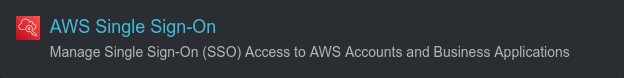 AWS SSO in the search bar AWS SSO in the search bar