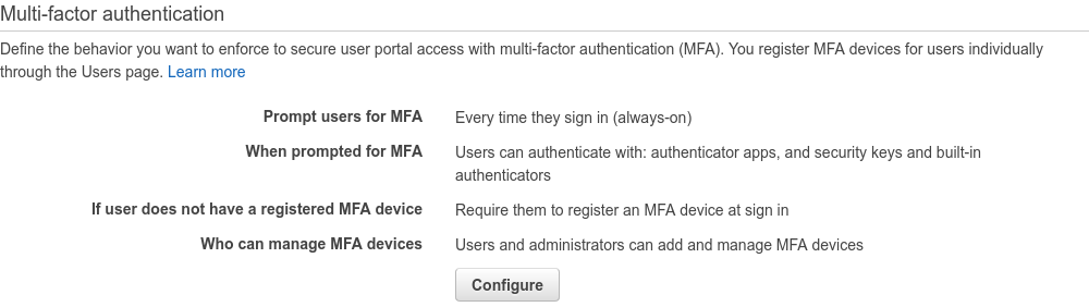Enable AWS Settings AWS SSO Settings